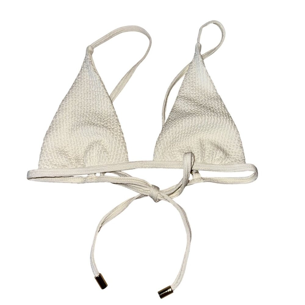 NWOT MONDAY Swimwear Barbados Ivory Crinkle Bikini Top Women's Petite P